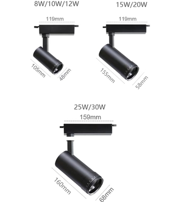 1CCT 알루미늄 합금 램프 몸 10-60도 확대 가능한 렌즈 LED 초점 조명 트랙 조명