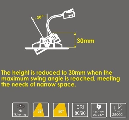 현대 디자인 3W 7W 9W LED 미니 슈퍼 슬림 다운라이트