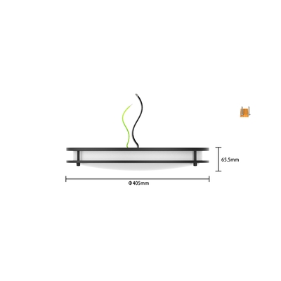 샘플 패키징 고객 로고 16인치 25W LED CCT 선택 가능한 이중 고리 천장 조명