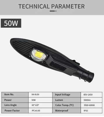 AC 85-265V 입력 전압 20W 1800lm 센서 및 방수 장치가있는 비상 거리 램프