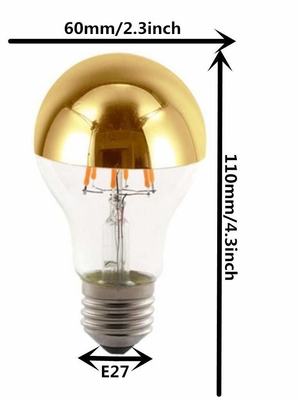 반 크롬 플래팅 A60 6W 따뜻한 흰색 2700K LED 필라멘트 레트로 전구 E27 기본 타입