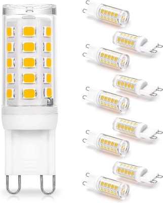 G9 LED 전구 4W 40 와트 T4 디밍 가능한 2700K 부드러운 따뜻한 흰색 120V 깜빡이지 않는 선덜미 조명 450LM