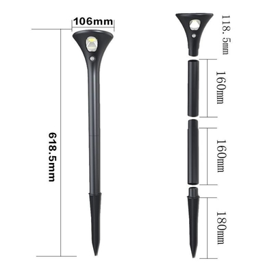 106*618.5mm 태양 정원 정원 LED 잔디 램프 외부 통로 조명 내구성