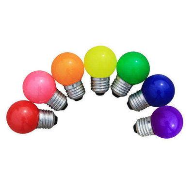 빛 및 유리 재료 디자인을위한 다채로운 LED 전구 1W 2W G45 골프 E14 B22 E27