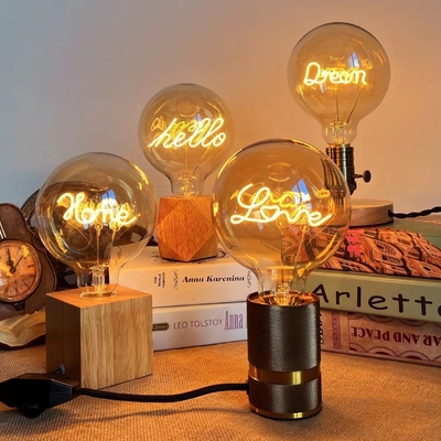 LED 필라멘트 램프 베이스 4W 유리 맑은 앰버 G80/95 시리즈 디밍 할 수 있는 안녕하세요 사랑 편지