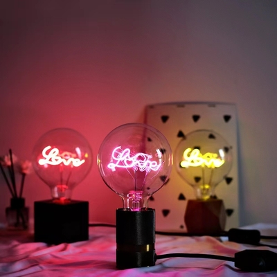 LED 필라멘트 램프 베이스 4W 유리 맑은 앰버 G80/95 시리즈 디밍 할 수 있는 안녕하세요 사랑 편지