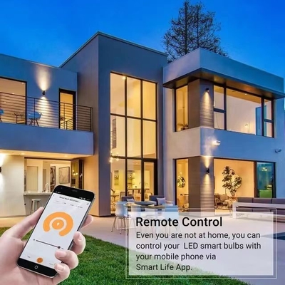 무선 TUYA APP 제어 실내 스마트 LED 전구 조명 둔화 RGB 소스 CRI Ra 80-90