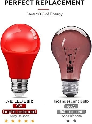 E26 레드 LED 전구 A19 9W 발렌타인 데이 실내 창문 추수감사절 장식