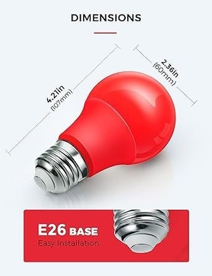 E26 레드 LED 전구 A19 9W 발렌타인 데이 실내 창문 추수감사절 장식