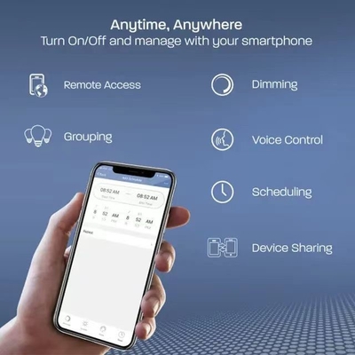무선 블루투스 TUYA APP 제어 LED 전구 색상 변경 및 빛 희미화