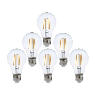 ETL 목록 A19/A60 3000K 7W AC110V E26 15000 시간 수명으로 디메이블 필라멘트 전구