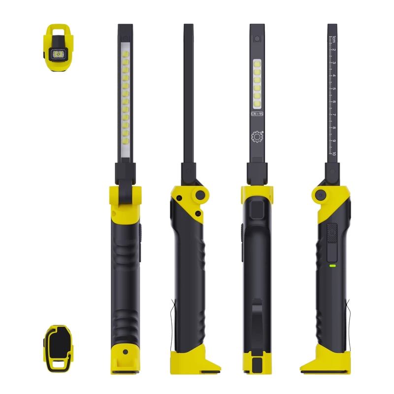 4500K 색 온도 CRI 95 LED 갈고리 자석 손전등 USB 재충전 작업등