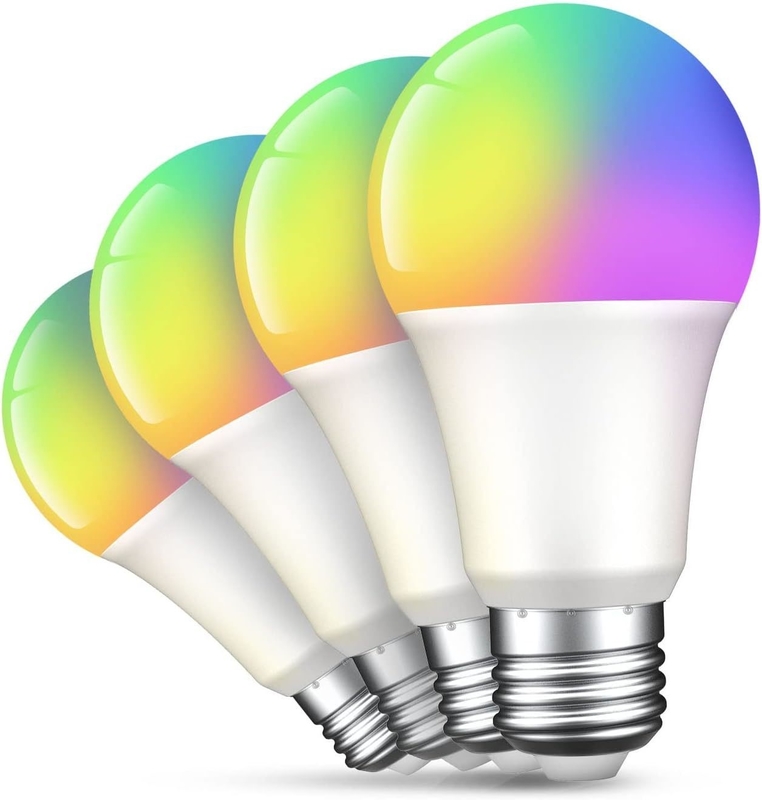 9W E27/B22 다채색 디밍 가능한 와이파이 LED 전구 구글 알렉사와 호환되는 주거용