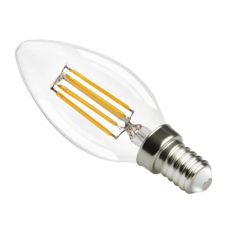 ETL 상장 C35 E11 LED 필라멘트 전구 4W 120C 에너지 절약을 위해 Dimmable 500lm 0.06kg